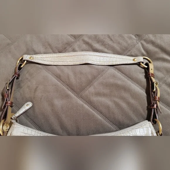 Brahmin Vintage Elegant Leather Cream and Brown  Women's Bag. - Picture 7 of 7